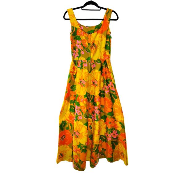 S Vintage Lord & Taylor Flower Power Mod 60's Sleeveless Sun Dress Floral - Picture 5 of 13